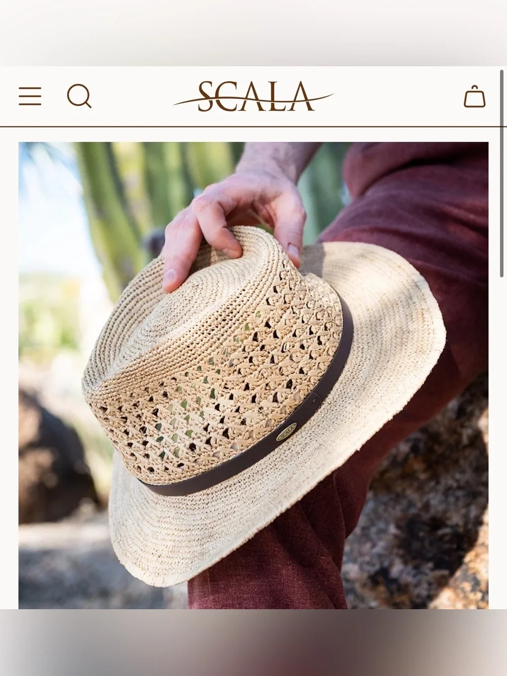 Scala Puerto Raffia Brimmed Hat L/XL